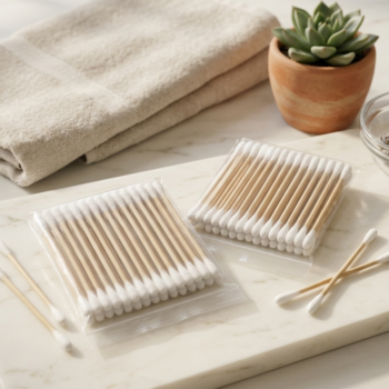%100 Doğal Ahşap Gövdeli Kulak Temizleme Çubuğu
