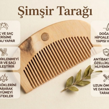 Doğal Şimşir Tarak (Orta Boy)