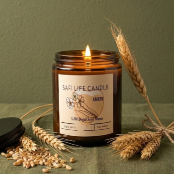 Evinizin Ruhunu Isıtan Altın Dokunuş: Safi Life Amber & Moonlight Soya Wax Mum (270 gr)