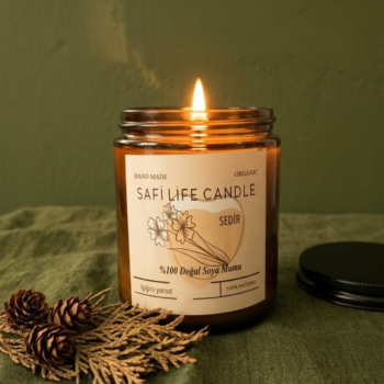 Ruhunuzu Topraklayan Bir Doğa Ritüeli: Safi Life Kadim Sedir Kokulu Terapi Soya Wax Mumu (270 gr)