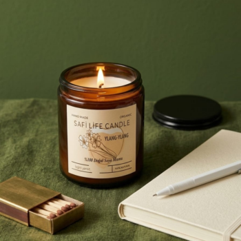 Egzotik Bir Ruhun Dansı: Safi Life Altın Ylang Ylang Terapi Soya Wax Mumu (270 gr - Amber Serisi)