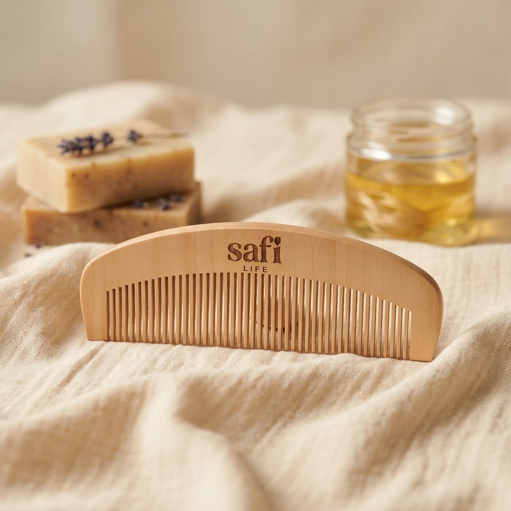 Doğal Şimşir Tarak ( Oval Kesim) - Görsel 5